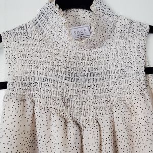 Polka dot Mock Neck Tank Top